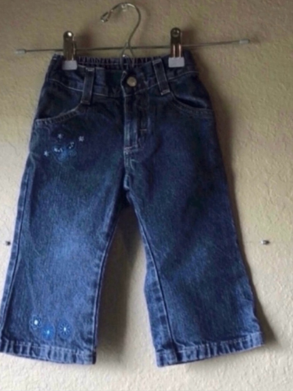 Riders Jeans Girls Y2K Embroidered Casual Denim Blue Jeans Baby Girls 18 Months